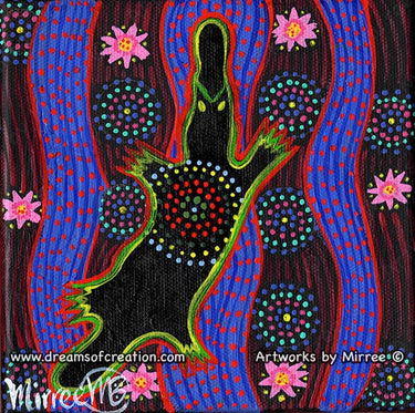 'Platypus Dreaming of Rain' Original Painting by Mirree Contemporary Dreamtime Animal Dreaming